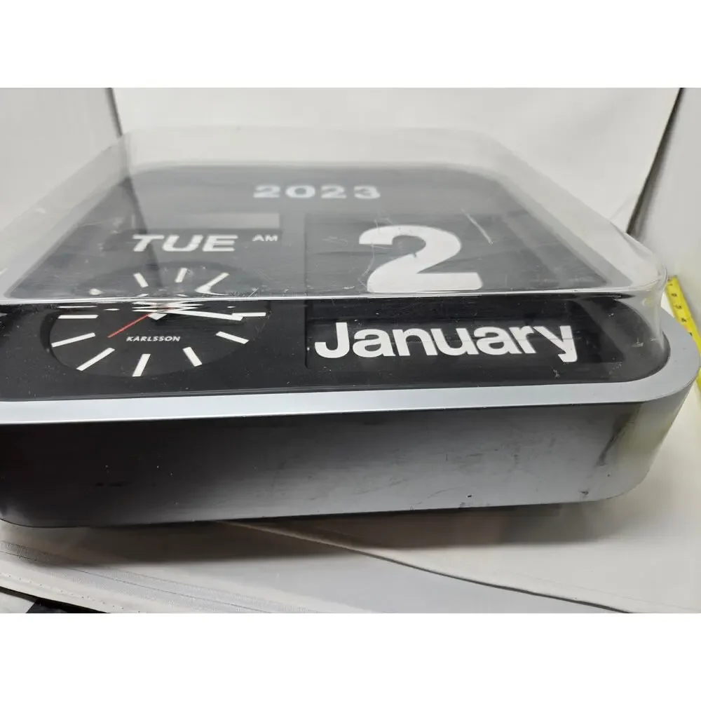 Karlsson Big Flip Retro Calendar Wall Clock Tested and working
